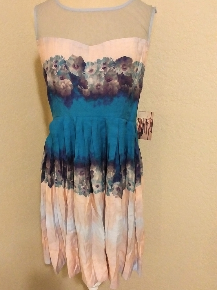 NWT kimchi & blue floral pink urban outfitters watercolor dress small medium